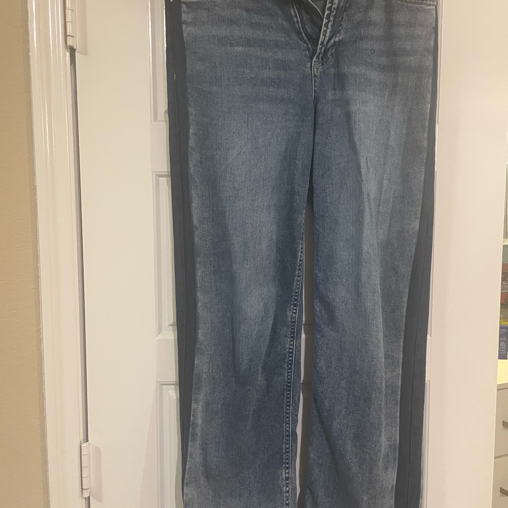 Blue Denim Jeans Oat Brand Wide Leg Blue Denim Jeans Oat Brand Wide Leg